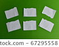 Six sheets for writing on a green background 67295558