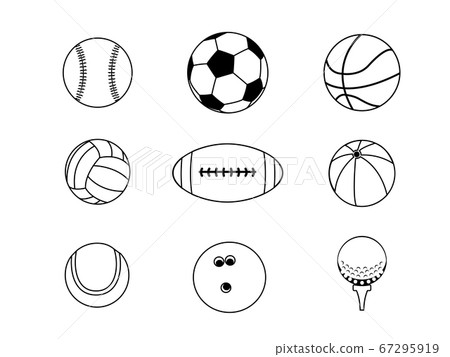 Icon illustration of various balls 67295919
