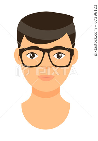 Cartoon character in glasses, avatar of young... - Stock Illustration  [67296123] - PIXTA