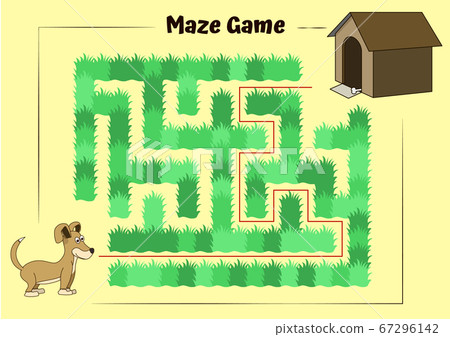 Dog and doghouse Maze. Educational game for 67296142