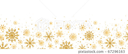 Golden snowflakes frame on white background.... - Stock Illustration ...