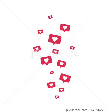 Like icons flying on white background. Social 67296276
