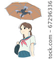Girl using drone umbrella 67296336