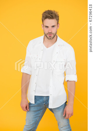Reached privileged position. Attractive man wear Reached privileged position. Attractive man wear 67296418