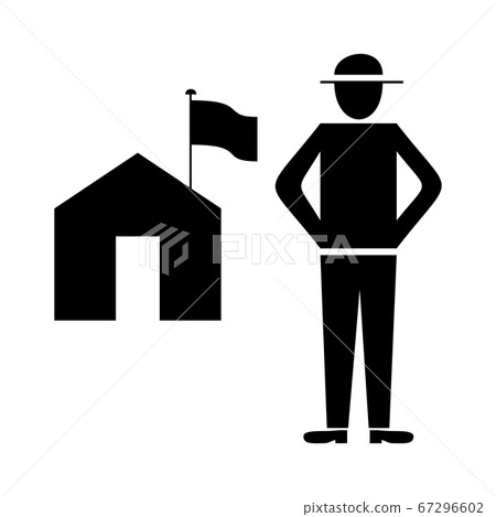 road sign - ranger station, on a white background 67296602