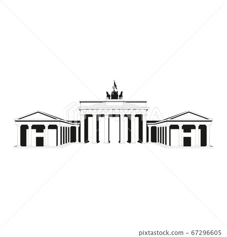Brandenburg gate. Outline Brandenburg gate vector for web design isolated on white background Brandenburg gate. Outline Brandenburg gate vector for web design isolated on white background 67296605