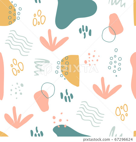 Unique hand drawn abstract shapes texture. Organic Unique hand drawn abstract shapes texture. Organic 67296624