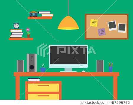 Home office workspace, vector illustration Home office workspace, vector illustration 67296752