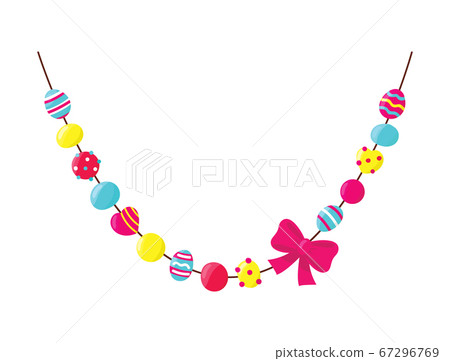 Bright beads with bow isolated on white Bright beads with bow isolated on white 67296769