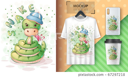 Cute snake - poster and merchandising. 67297218