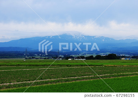 山形初夏的田園風光和迦山 山形初夏的田園風光和迦山 67298155