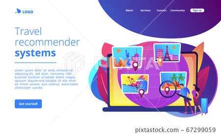 Smart tourism system concept landing page 67299059