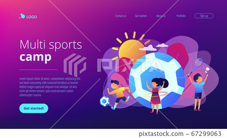 Sport summer camp concept landing page. Sport summer camp concept landing page. 67299063