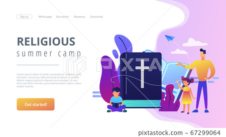 Religious summer camp concept landing page. Religious summer camp concept landing page. 67299064