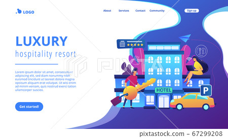 All-inclusive hotel concept landing page. 67299208