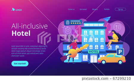 All-inclusive hotel concept landing page. 67299210