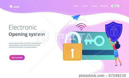 Security access cardconcept landing page. Security access cardconcept landing page. 67299238