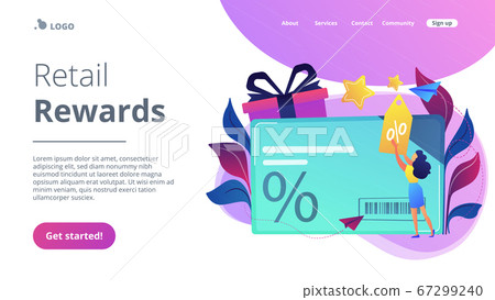 Discount and loyalty cardconcept landing page. 67299240