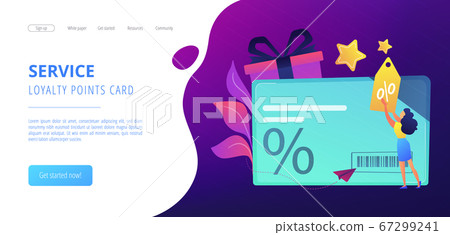 Discount and loyalty cardconcept landing page. 67299241