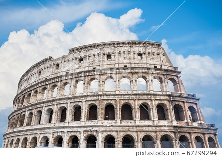 Colosseum in Rome, Italy isolated on white.. 67299294