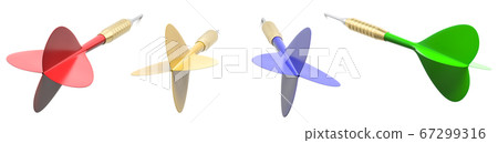 Colorful Darts Isolated on White Background Colorful Darts Isolated on White Background 67299316