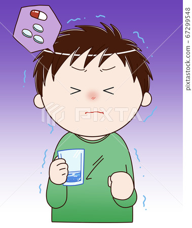 Man taking bitter medicine 67299548