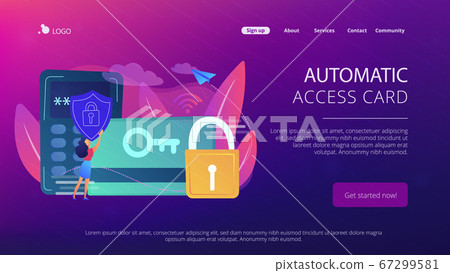 Security access cardconcept landing page. Security access cardconcept landing page. 67299581