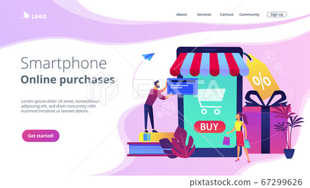 Smart retail in smart city concept illustration. Smart retail in smart city concept illustration. 67299626