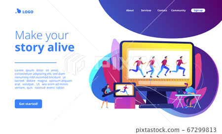 Computer animation concept landing page 67299813