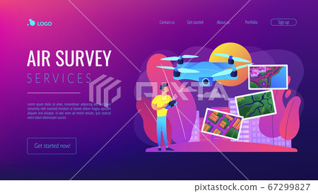 Aerial photography concept landing page 67299827