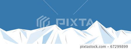 Illustration of an ice mountain range, snow mountain, iceberg or ice composed of geometric patterns 67299899