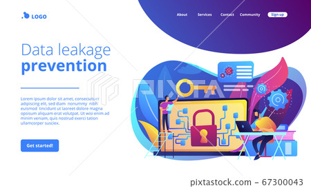 Data leakage concept landing page Data leakage concept landing page 67300043