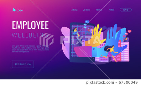 Digital overload concept landing page 67300049