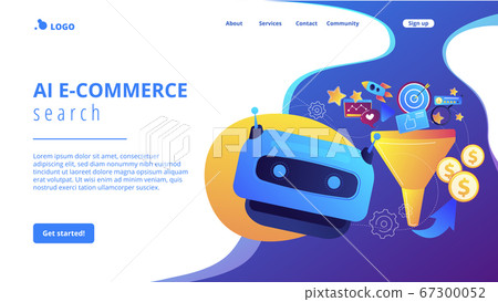 AI-powered marketing tools concept landing page. - Stock Illustration ...