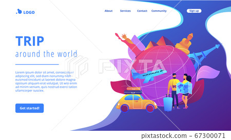 Global travelling concept landing page. Global travelling concept landing page. 67300071