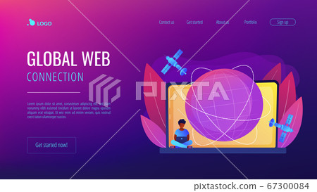 Global web connection concept landing page. 67300084