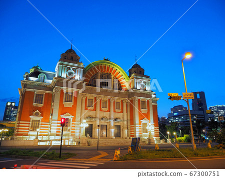 Nakanoshima, Osaka The central public hall in Osaka is illuminated 67300751