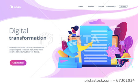 Digital transformation concept landing page. 67301034