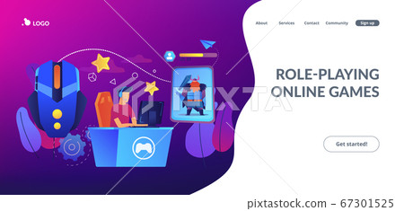 MMORPG concept landing page. 67301525