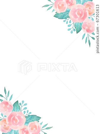 Pink rose background material watercolor style 67301613