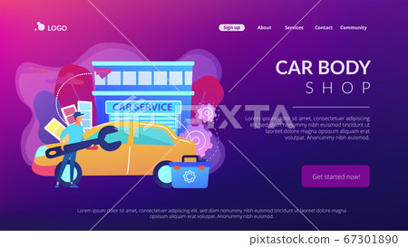 Car tuning concept landing page. Car tuning concept landing page. 67301890