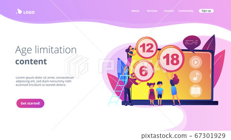 Content rating system concept landing page. 67301929