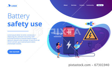 Safety battery concept landing page. Safety battery concept landing page. 67301940
