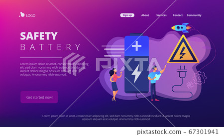 Safety battery concept landing page. Safety battery concept landing page. 67301941