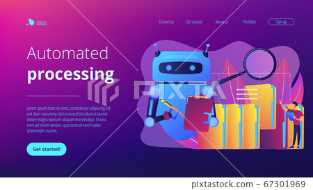 Robotic process automation concept landing page. Robotic process automation concept landing page. 67301969