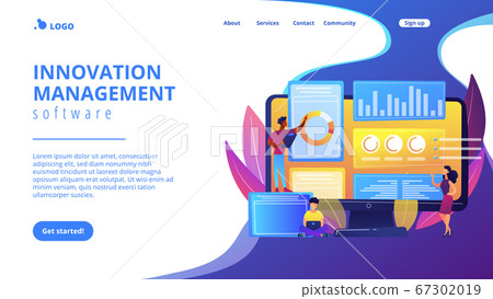 Innovation management software concept landing page. 67302019