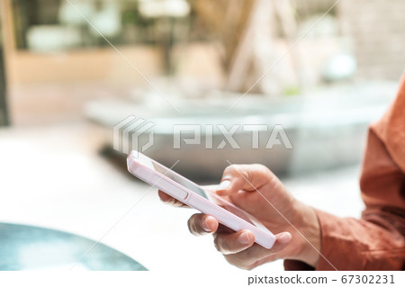 Woman hand use smartphone to do work business, Woman hand use smartphone to do work business, 67302231