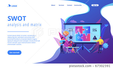 SWOT analysisconcept landing page. SWOT analysisconcept landing page. 67302391