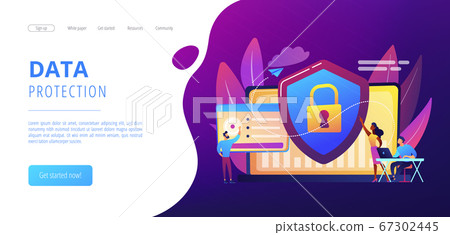 Cyber security concept landing page. Cyber security concept landing page. 67302445