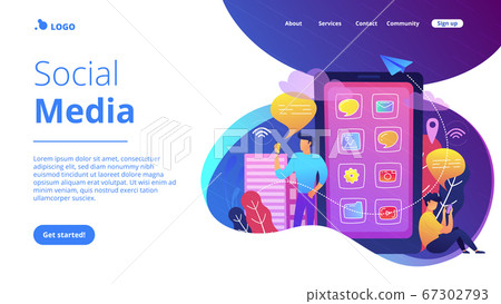 Social media landing page. Social media landing page. 67302793